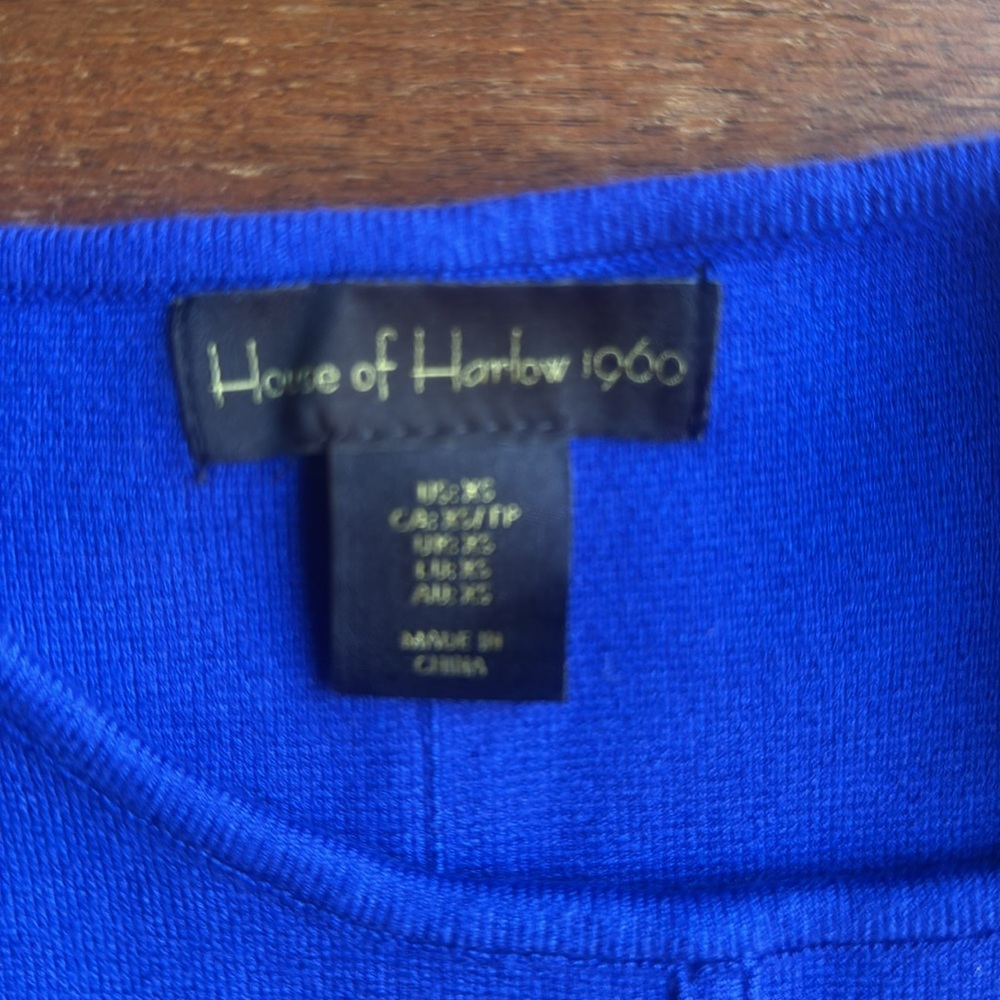 House Of Harlow 1960 NWOT “Corset” Stretchy Blue Knit Tank Crop Top summer sz XS - Picture 6 of 8